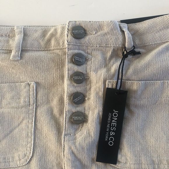 Jones New York Women's Skirt Tan Pocket Button Front Corduroy Size 6 - Picture 3 of 10